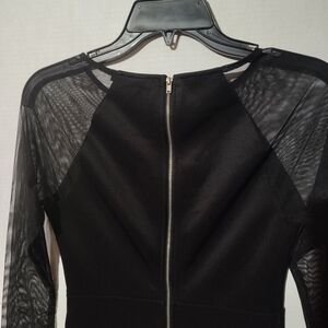 Forever 21 Black Mesh Sleeve Midi Dress -E